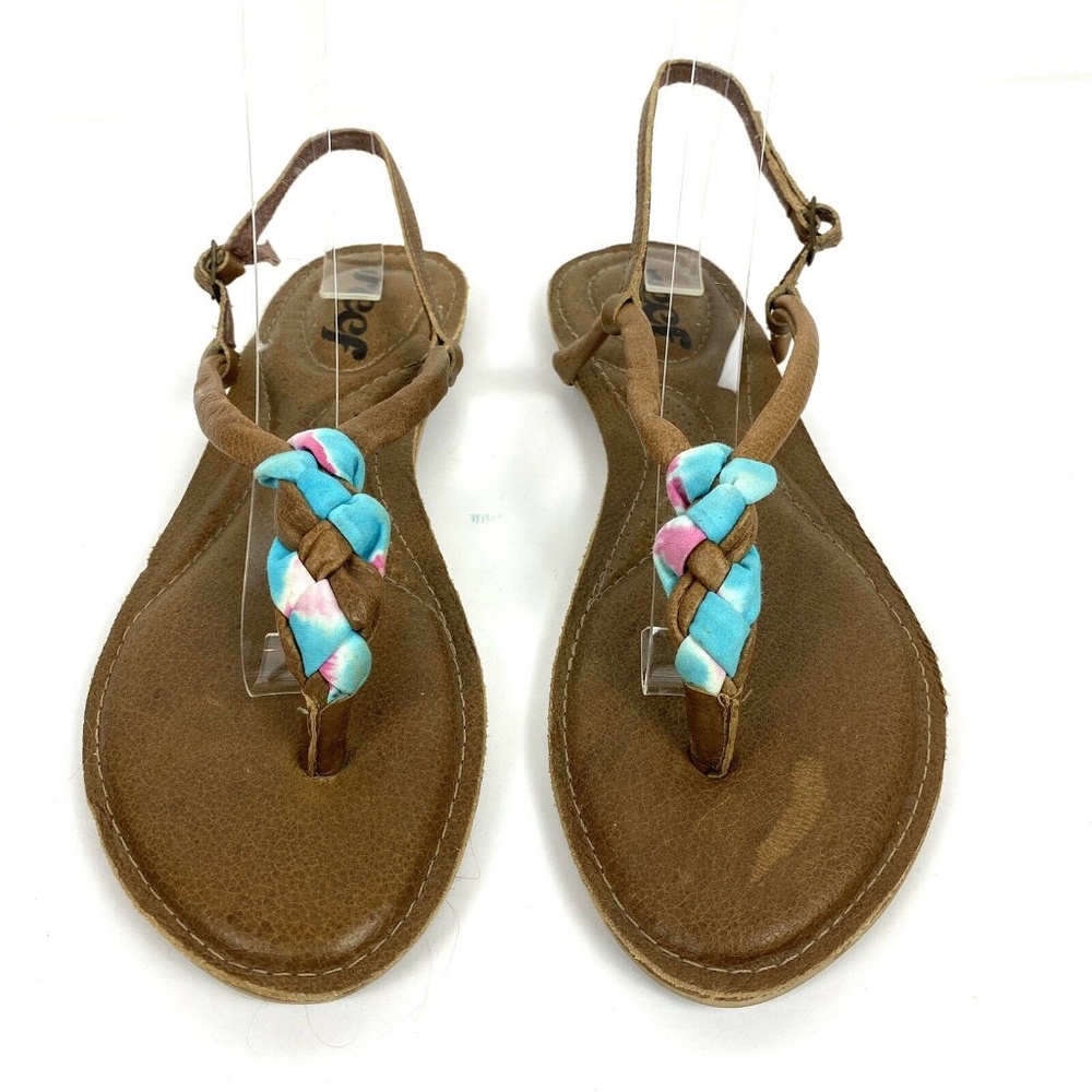 Reef Coral Blue Fabric And Leather Sandals